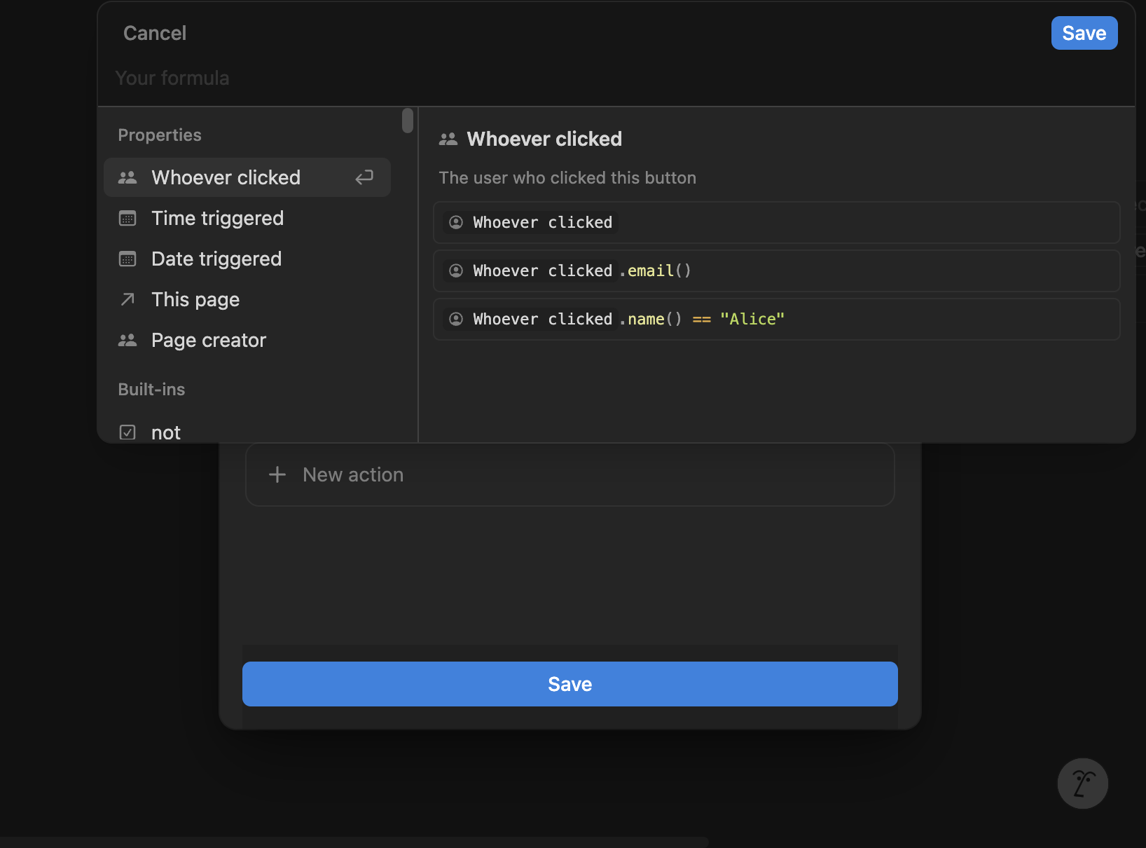 Editing a custom formula for an increment button