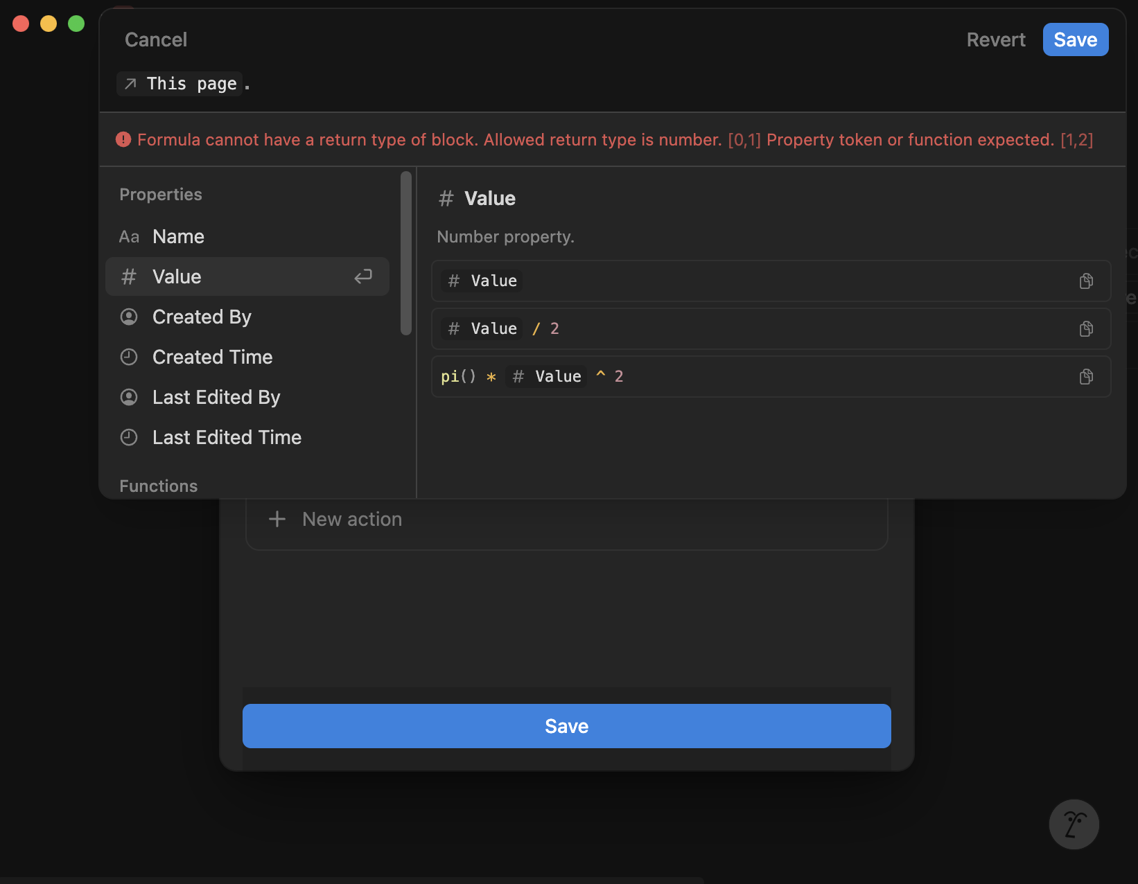 Editing a custom formula for an increment button